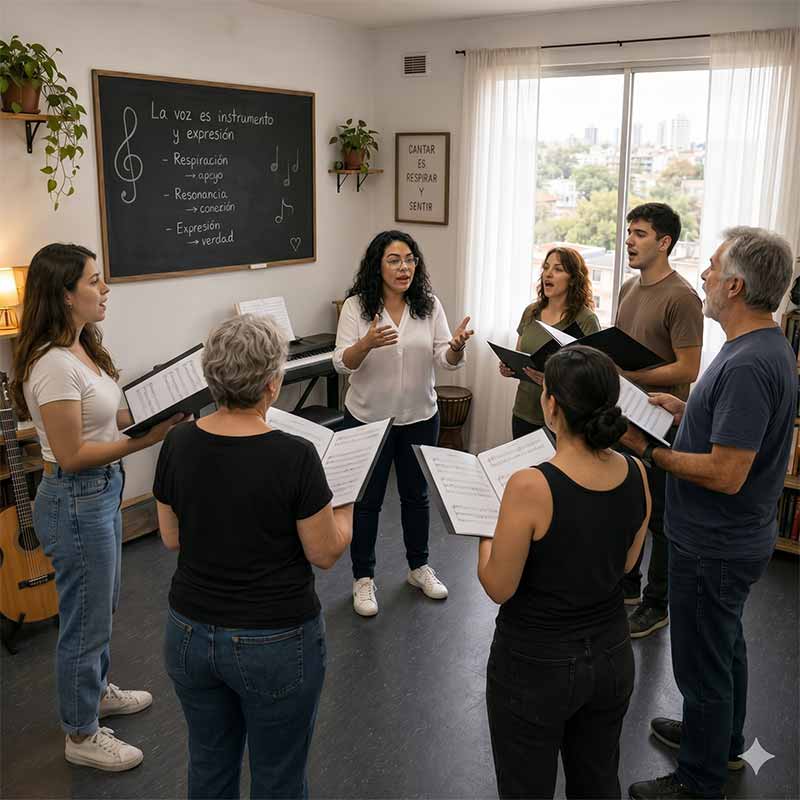 Lectura de partituras en el Taller de Canto